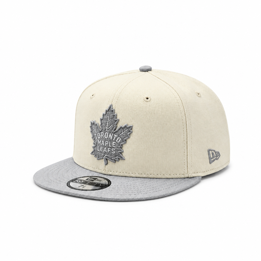 NEW ERA 9FIFTY NHL TORONTO MAPLE LEAFS CHROME SNOW GREY 75 FOREVER SNAPBACK HAT