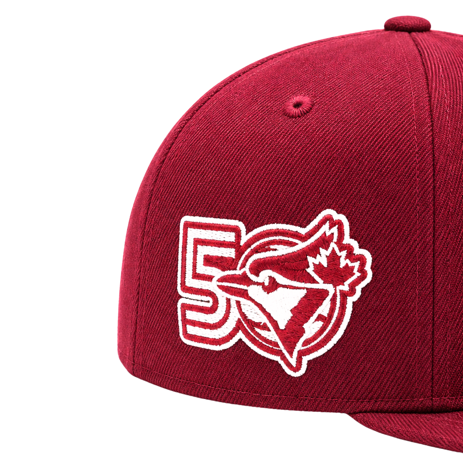 MEN'S NEW ERA MLB WHITE & CARDINAL TORONTO BLUE JAYS 50TH SEASON PATCH 9FIFTY SNAPBACK HAT