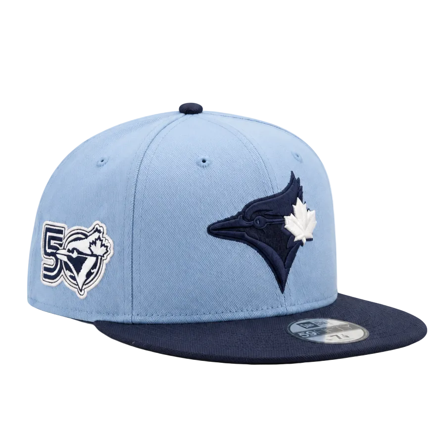MEN'S NEW ERA MLB FADED BLUE NAVY TORONTO BLUE JAYS 50TH SEASON PATCH 9FIFTY SNAPBACK HAT