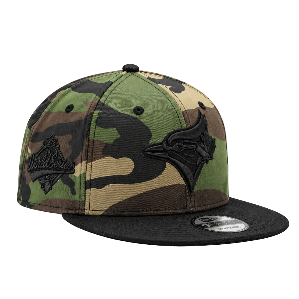 9FIFTY NEW ERA MLB 1993 WORLD SERIES TORONTO BLUE JAYS CAMO WITH BLACK LOGO SNAPBACK HAT