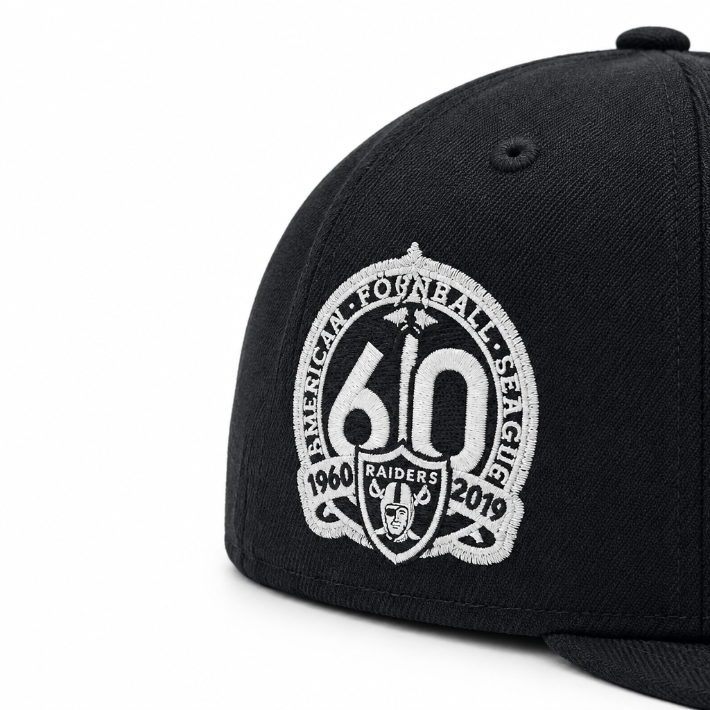 MEN'S NEW ERA NFL LAS VEGAS RAIDERS 9FIFTY BLACK & WHITE 60 2 TONE SNAPBACK HAT