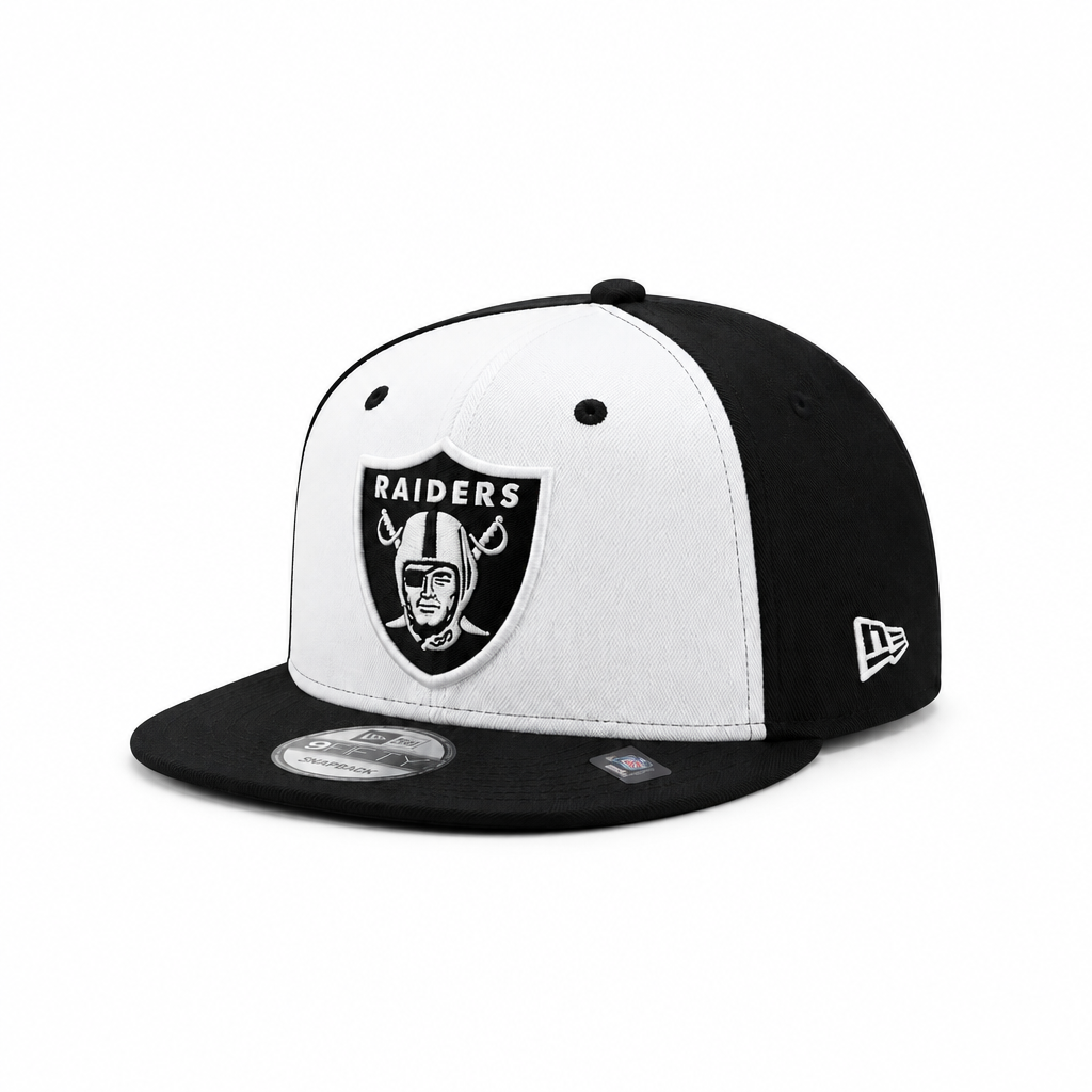 MEN'S NEW ERA NFL LAS VEGAS RAIDERS 9FIFTY BLACK & WHITE 60 2 TONE SNAPBACK HAT