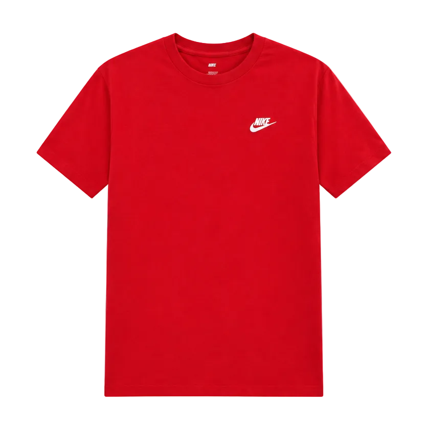 NIKE MEN'S SPORTSWEAR CLUB EMBROIDERED FUTURA RED T-SHIRT