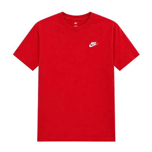 NIKE MEN'S SPORTSWEAR CLUB EMBROIDERED FUTURA RED T-SHIRT