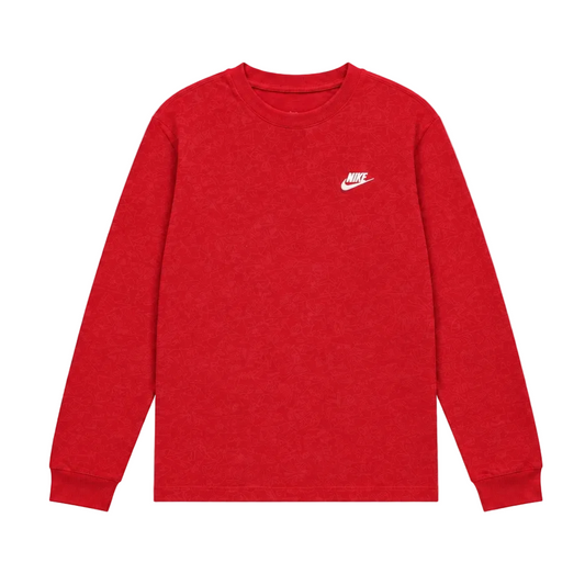 NIKE MEN'S SPORTSWEAR CLUB LONG SLEEVE RED T-SHIRT