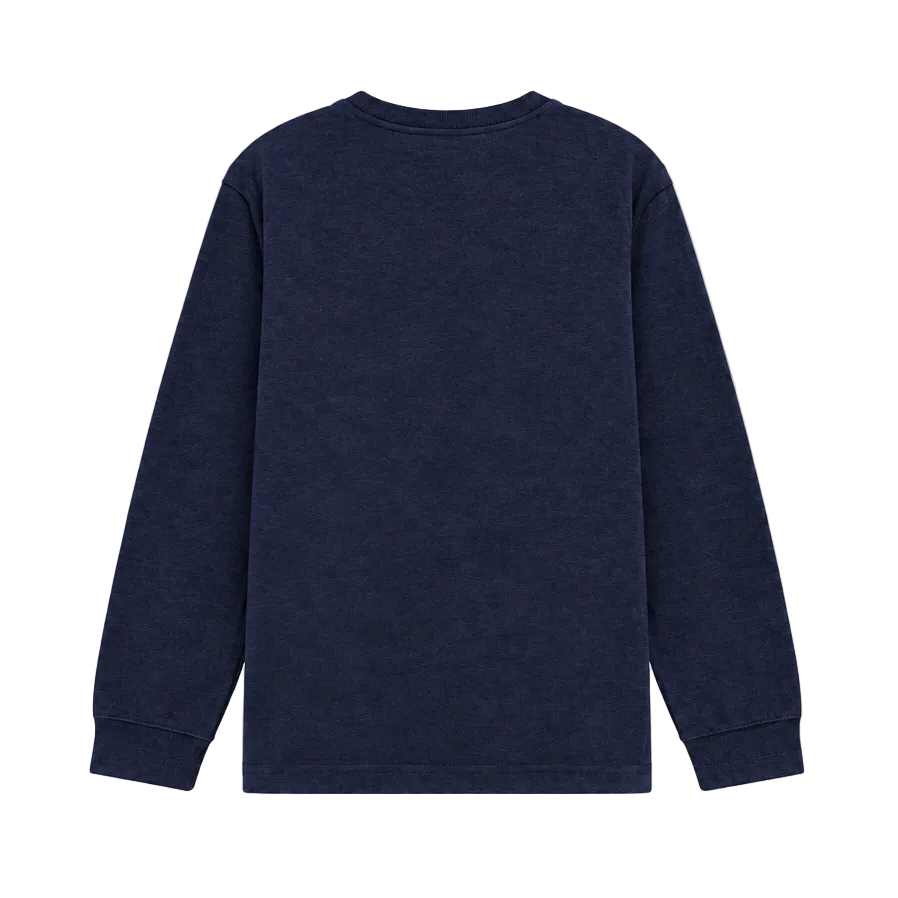 NIKE MEN'S SPORTSWEAR CLUB LONG SLEEVE NAVY BLUE T-SHIRT