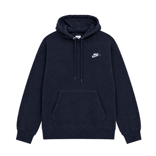 NIKE MEN'S CLUB PULLOVER FLEECE NAVY BLUE HOODIE