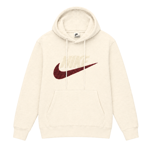 NIKE MEN'S CLUB PULLOVER FLEECE CREAM WHITE HOODIE