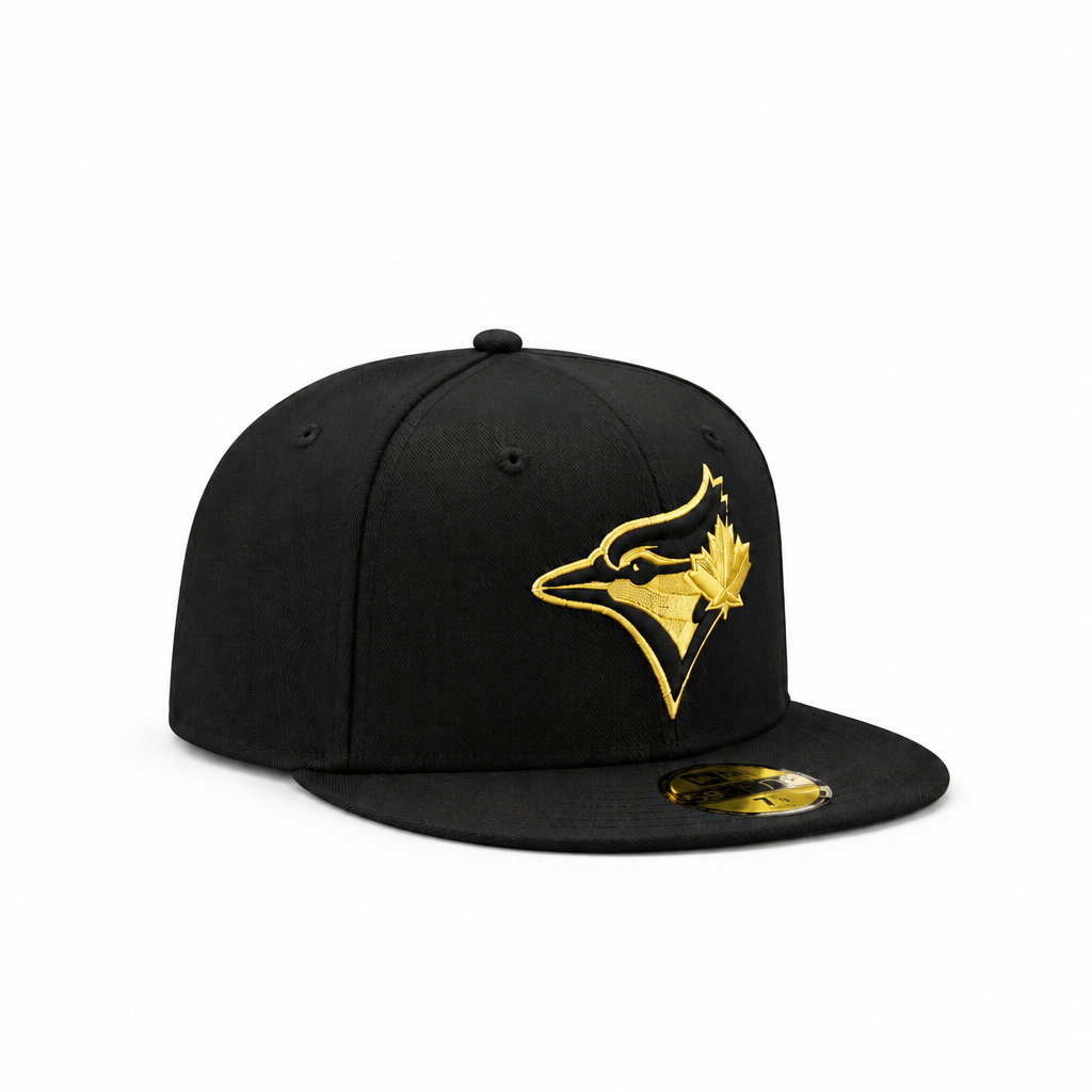 NEW ERA MEN'S 59FIFTY TORONTO BLUE JAYS BLACK/GOLD FITTED HAT