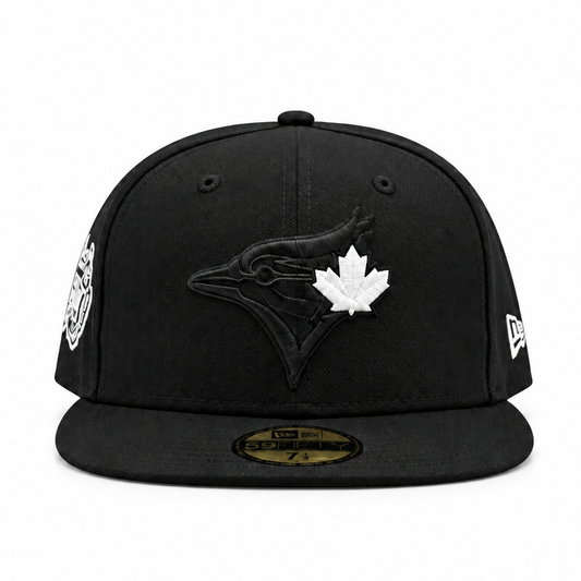 59FIFTY NEW ERA MLB 50TH ANNIVERSARY TORONTO BLUE JAYS BLACK & WHITE FITTED HAT