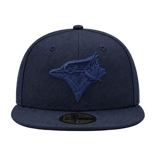 59FIFTY NEW ERA MLB 50TH ANNIVERSARY TORONTO BLUE JAYS ALL NAVY BLUE FITTED HAT