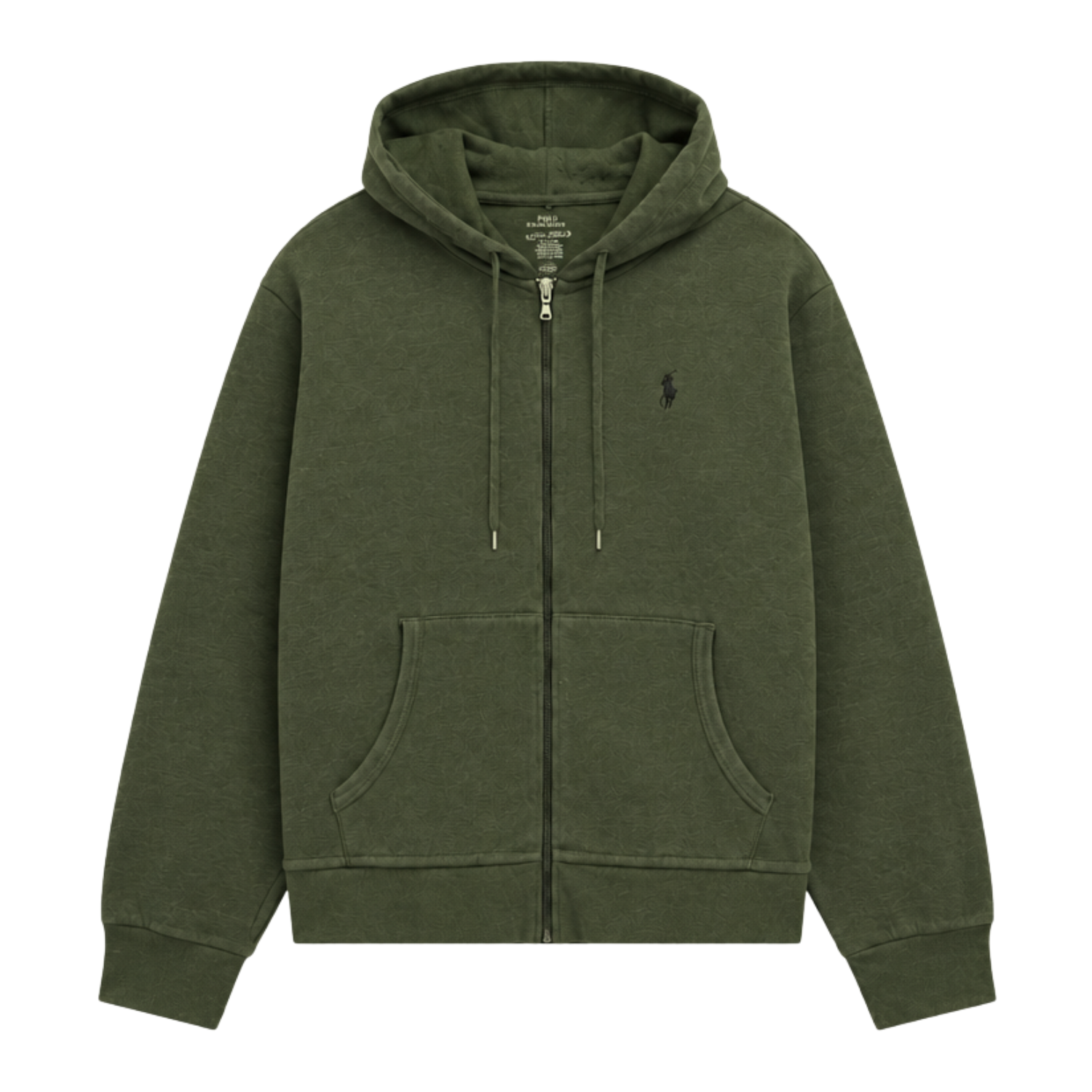 POLO RALPH LAUREN MEN'S DOUBLE KNIT FULL ZIP-UP HOODIE & JOGGER OLIVE GREEN 2-PIECE SET