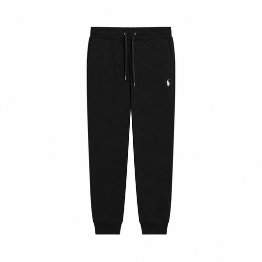 POLO RALPH LAUREN MEN'S DOUBLE KNIT FULL ZIP-UP HOODIE & JOGGER BLACK 2-PIECE SET