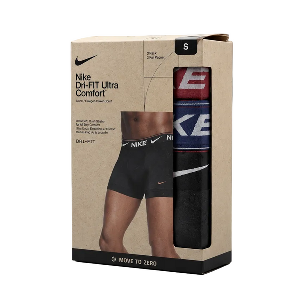 NIKE MEN'S DRI-FIT ULTRA COMFORT 3-PACK RED/BLACK/ROYAL BLUE BOXERS