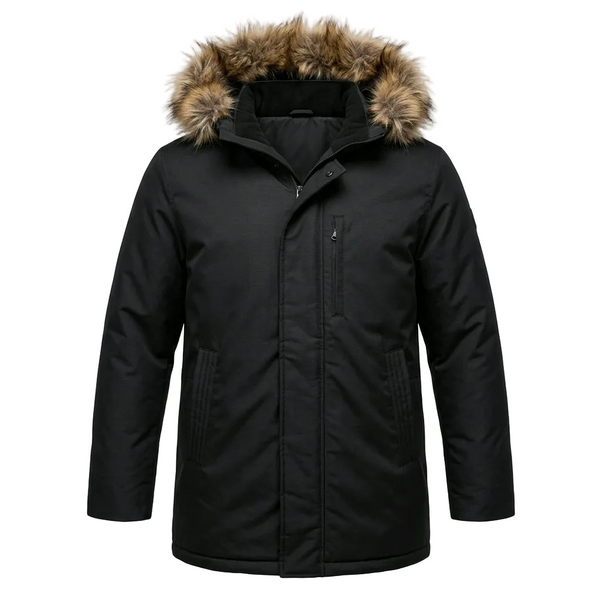 SEAN JOHN MEN'S FAUX FUR BLACK WINTER BOMBER JACKET