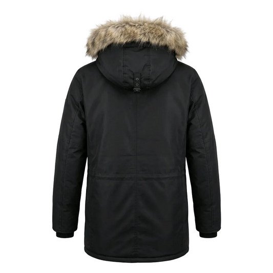 SEAN JOHN MEN'S FAUX FUR BLACK WINTER BOMBER JACKET