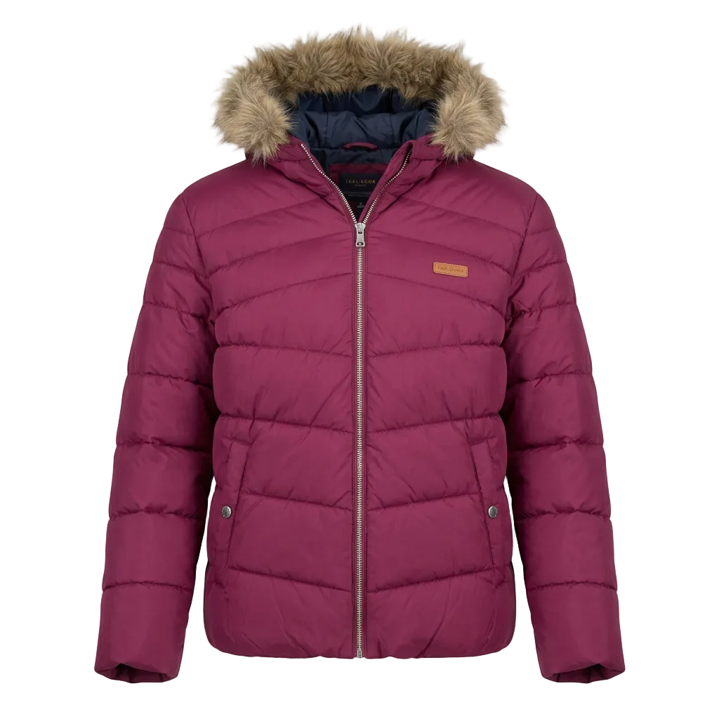 JACK & JONES ORIGINALS WOMEN'S VIOLIN PUFFER BURGUNDY JACKET