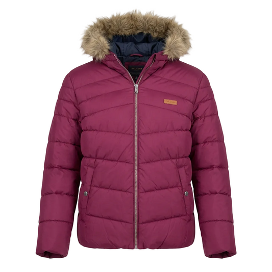 JACK & JONES ORIGINALS WOMEN'S VIOLIN PUFFER BURGUNDY JACKET