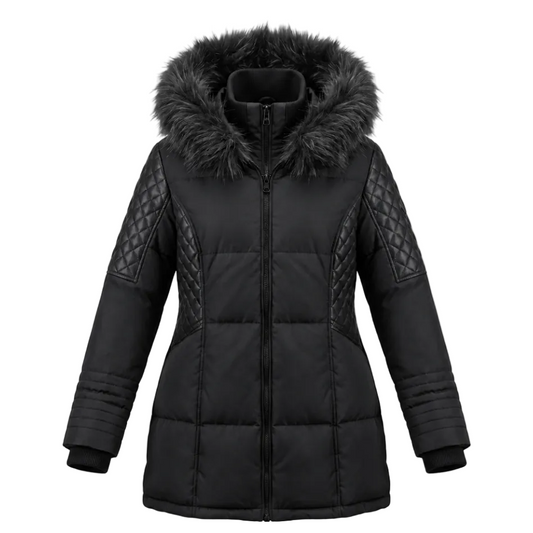 NOIZE OUTERWEAR WOMEN'S PU LONG LENGTH BLACK JACKET