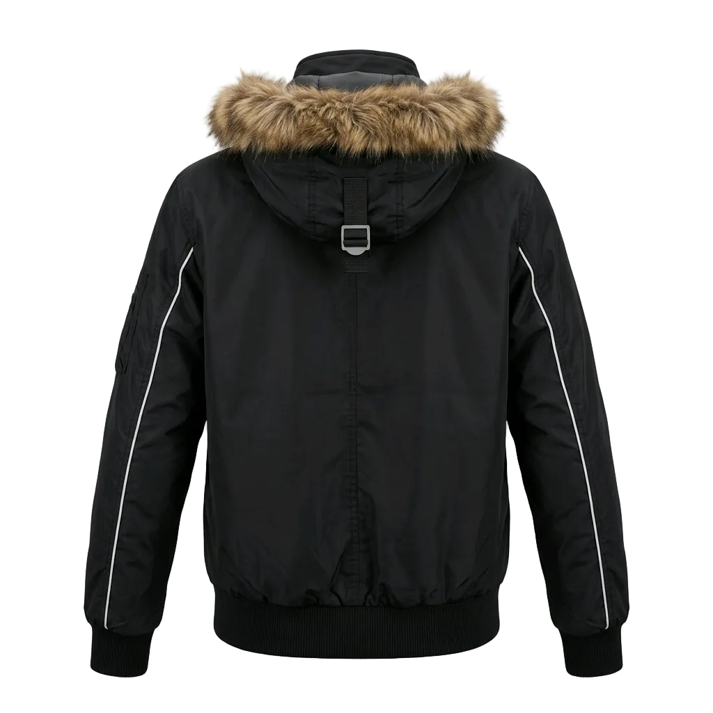 JACK & JONES ORIGINALS MEN'S CARTER PUFFER BLACK JACKET