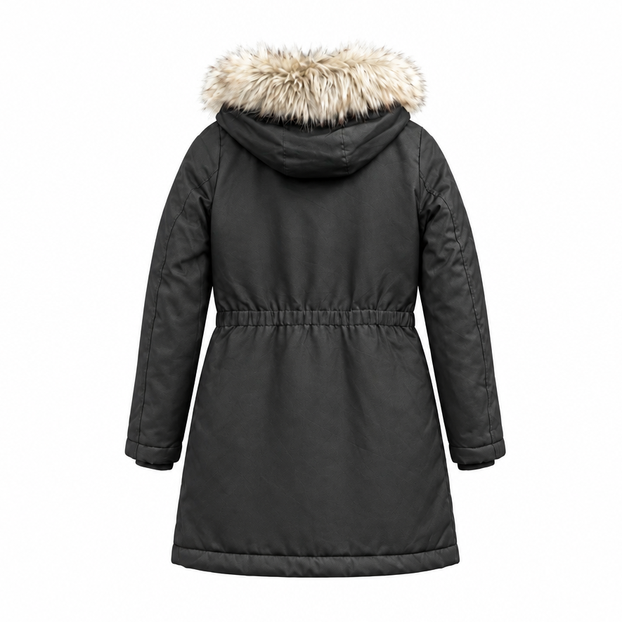 WOMEN'S ONLY IRIS FUR PARKA BLACK WINTER JACKET