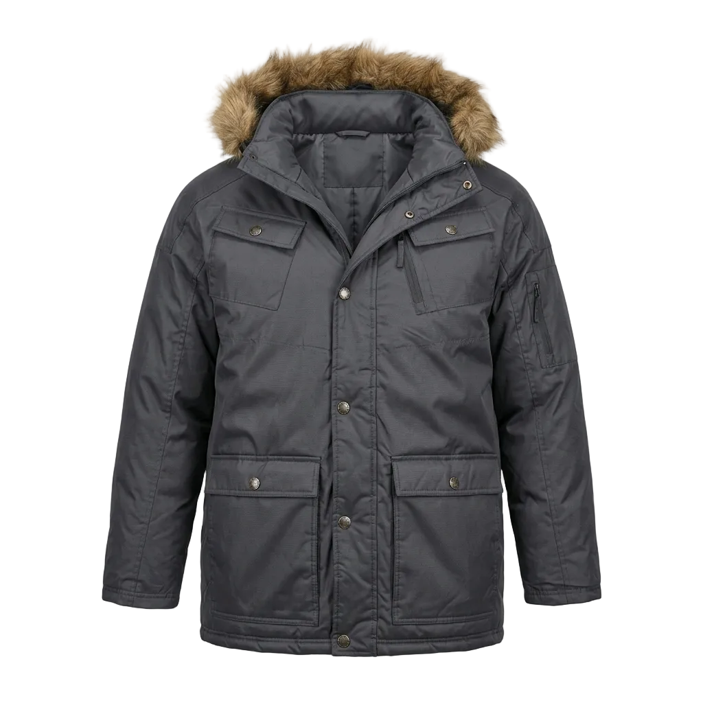 TAIKUN MEN'S GUN METAL GREY WINTER JACKET