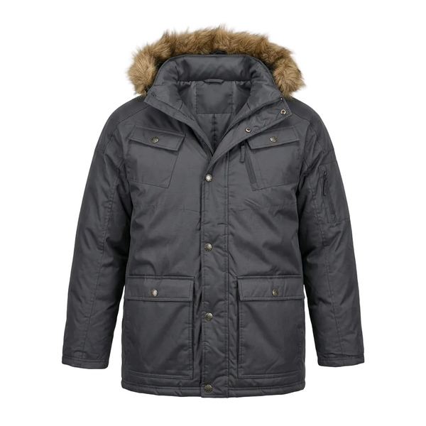 TAIKUN MEN'S GUN METAL GREY WINTER JACKET