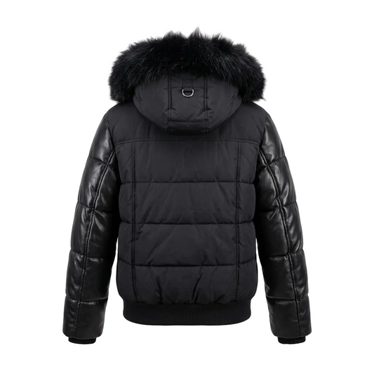 NOIZE MEN'S NIXON-P BLACK BOMBER JACKET