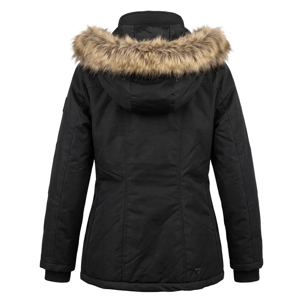 NOIZE DIVISION DEVLYNN WOMEN'S BLACK PARKA WINTER JACKET