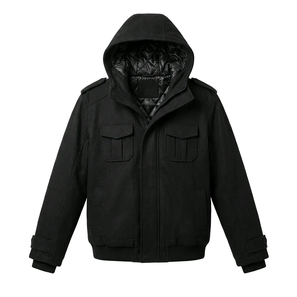 PJ MARK MEN'S LONG BLACK JACKET