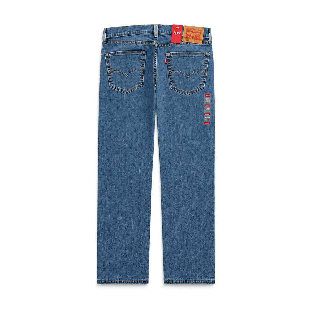 LEVI'S MEN'S 505 REGULAR STRAIGHT LEG BLUE JEANS