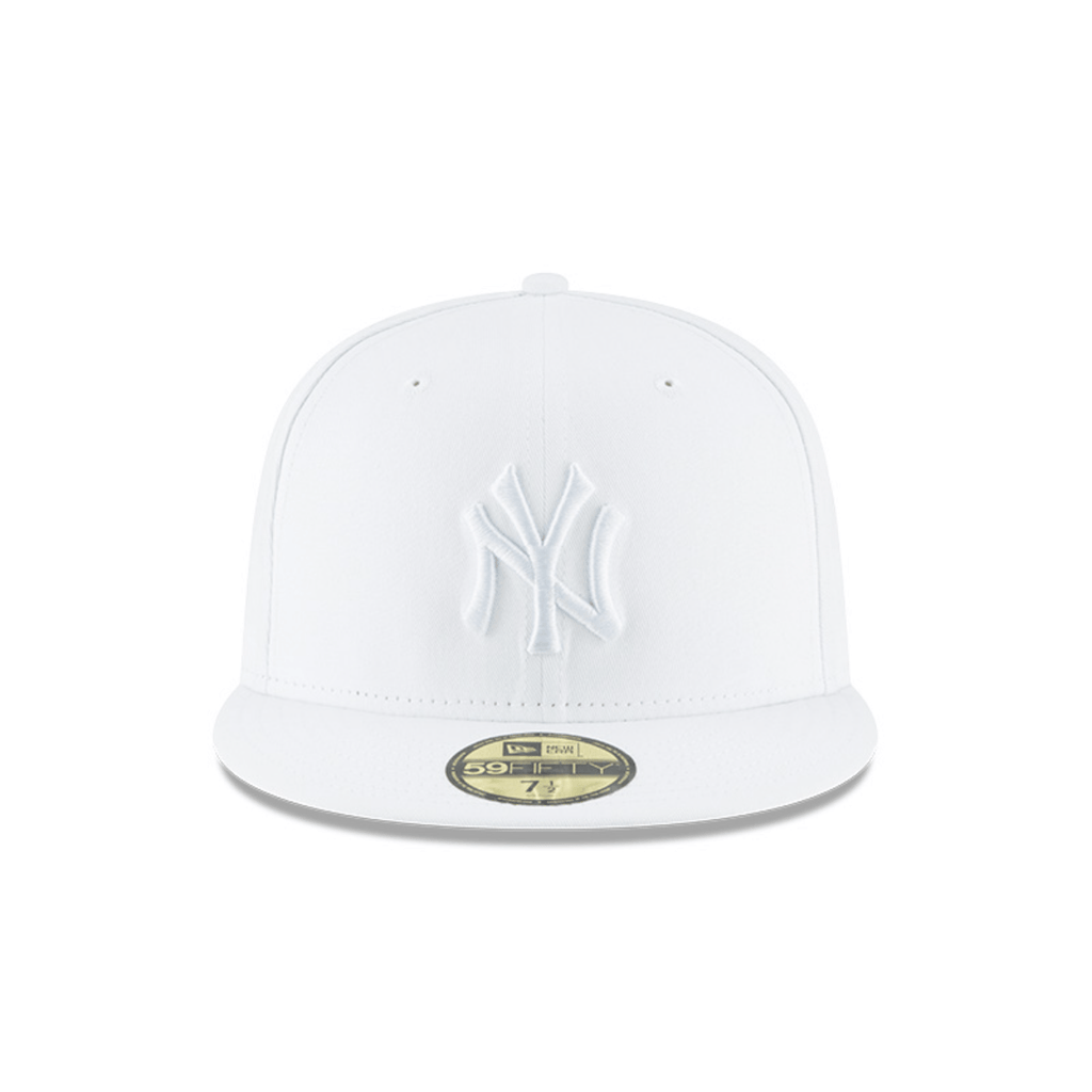 59FIFTY MEN'S MLB NEW YORK YANKEES ALL WHITE FITTED HAT