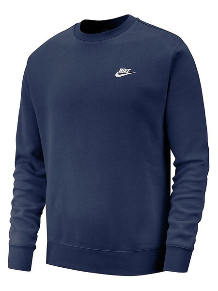 NIKE SCRIPT LOGO EMBROIDED CREWNECK SWEATER (NAVY)