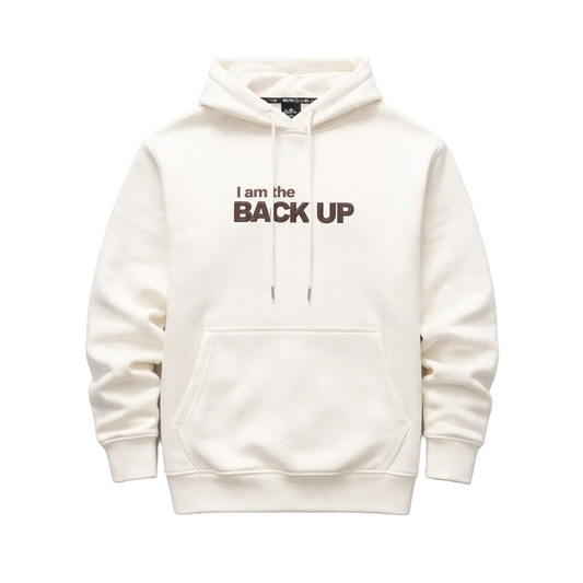 SWITCH REMARKABLE MEN'S PU PATCHED BACK UP HOODIE (CREAM)