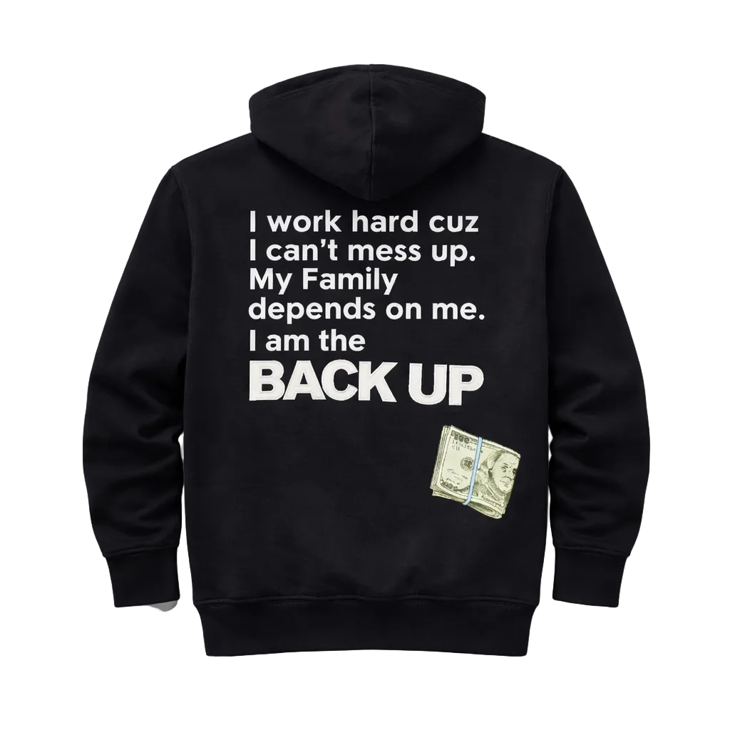 SWITCH REMARKABLE MEN'S PU PATCHED BACK UP HOODIE (BLACK)