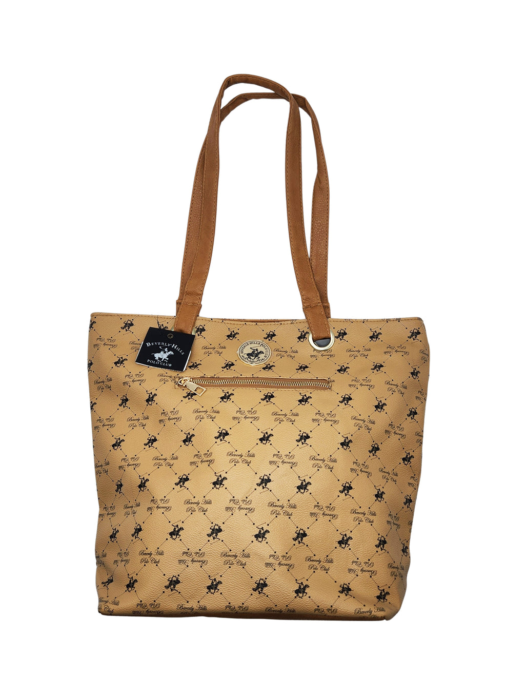 BEVERLY HILLS WOMEN'S TAN TOTE BAG