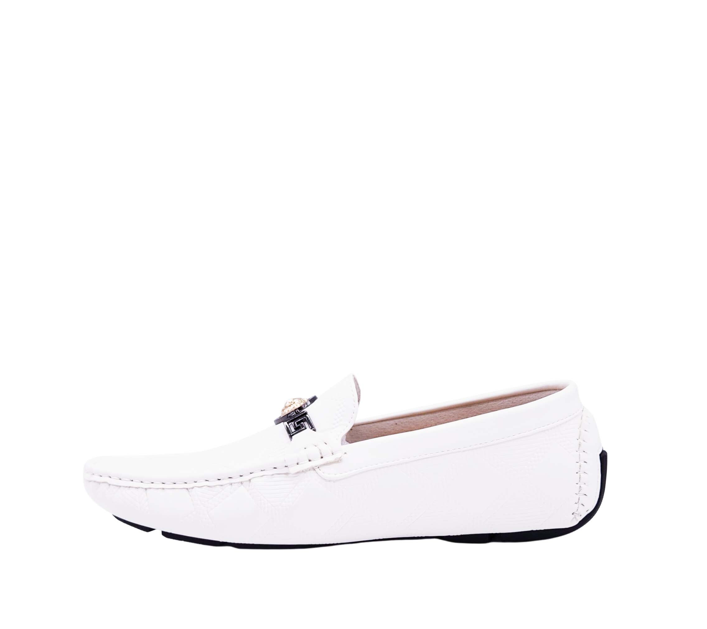 ROYAL MEN'S DESIGNER DRIVER SHOES (WHITE)