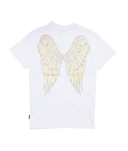 LUCIFER TEE W/HAND STITCHED T-SHIRT (WHITE)