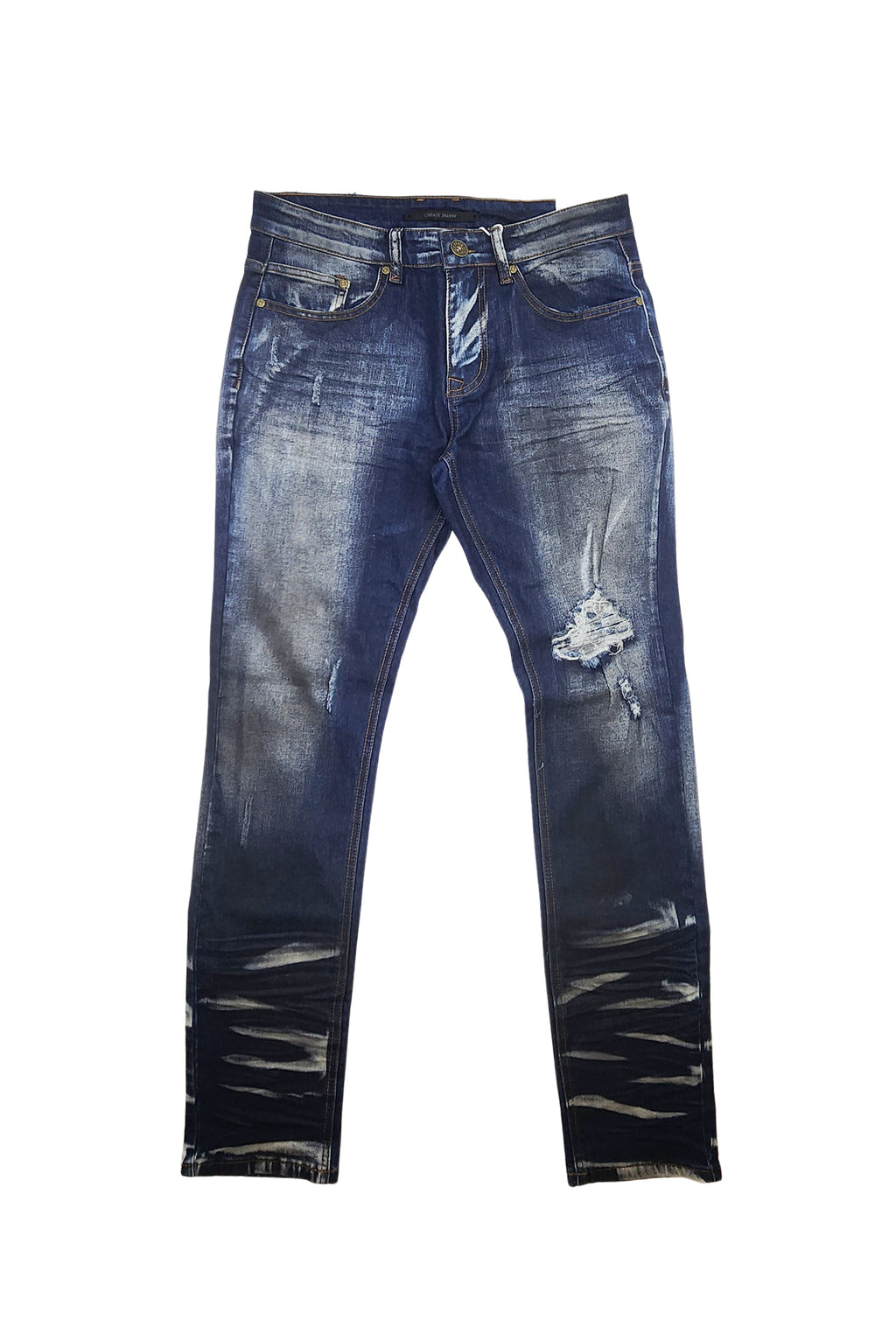 CREATE 2MRW RIP & REPAIR DIRTY WASH DENIM (INDIGO)