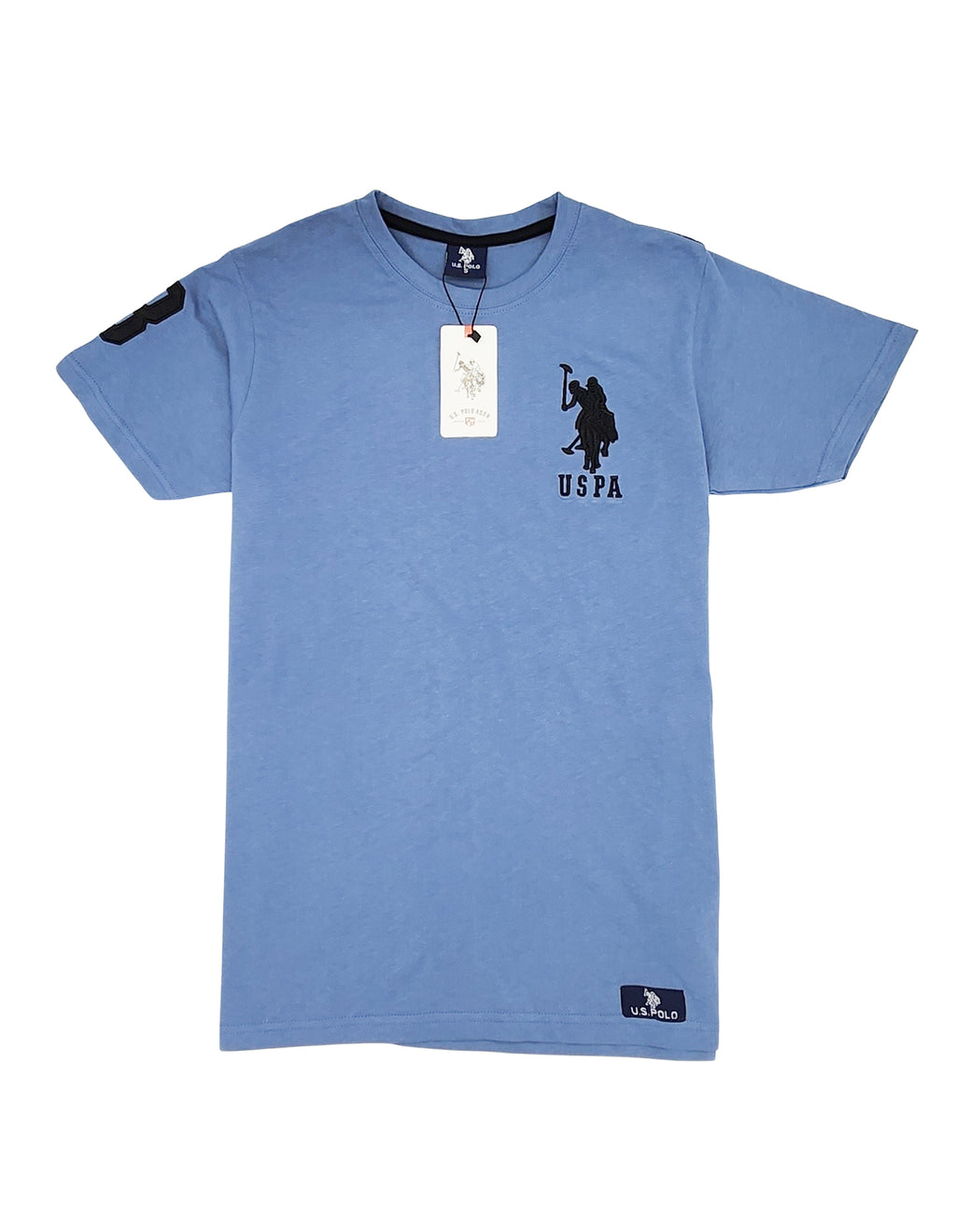 U.S. POLO ASSN. MEN'S BIG LOGO CREWNECK T-SHIRT (LIGHT BLUE)