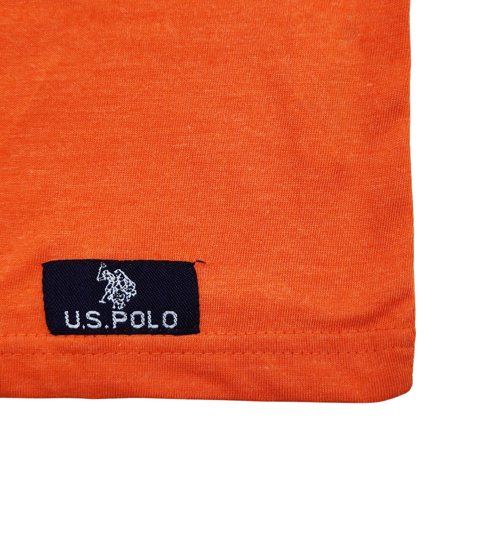 U.S. POLO ASSN. MEN'S BIG LOGO CREWNECK T-SHIRT (ORANGE)