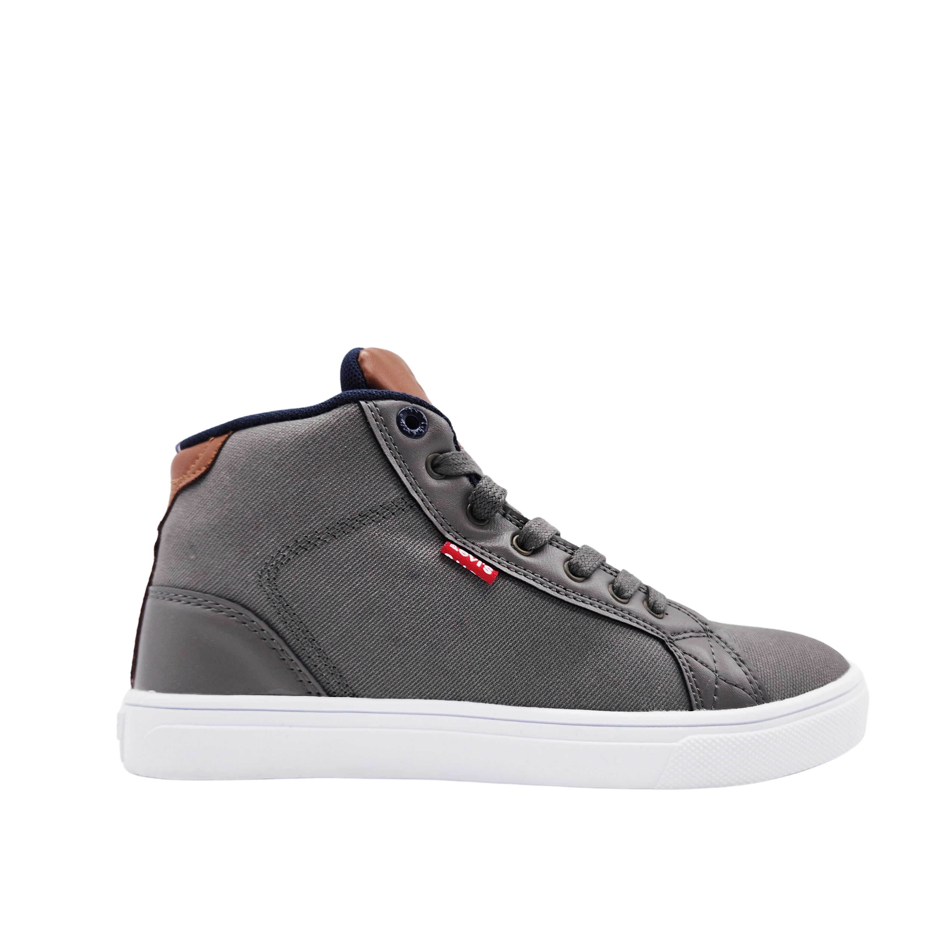 KIDS LEVI'S CLIFF CANVAS SPORT HIGH TOP SHOES (CHARCOAL/NAVY)