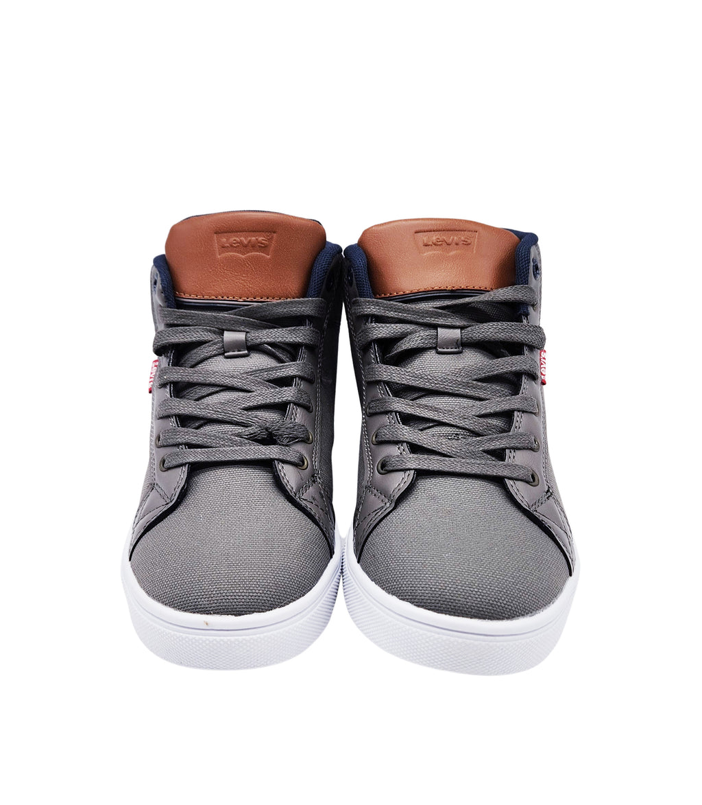 KIDS LEVI'S CLIFF CANVAS SPORT HIGH TOP SHOES (CHARCOAL/NAVY)