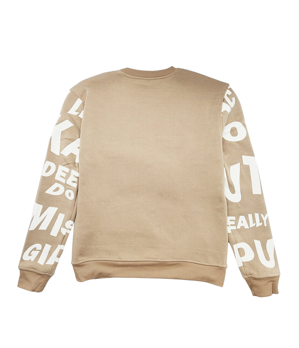 SWITCH REMARKABLE MEN'S ALL OVER PRINT CREWNECK SWEATER (KHAKI)