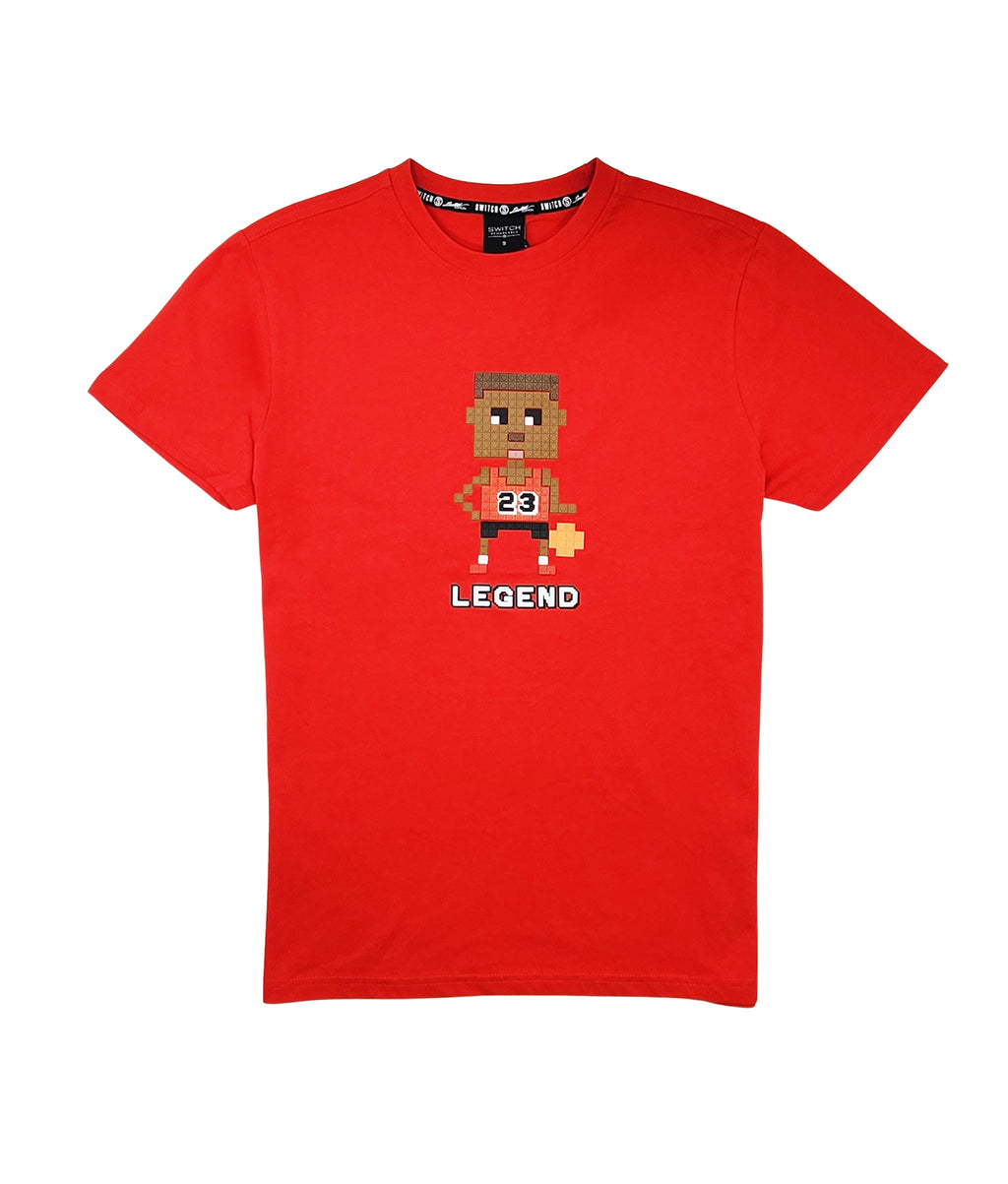 SWITCH REMARKABLE LEGEND BASKETBALL PIXEL T-SHIRT (RED)