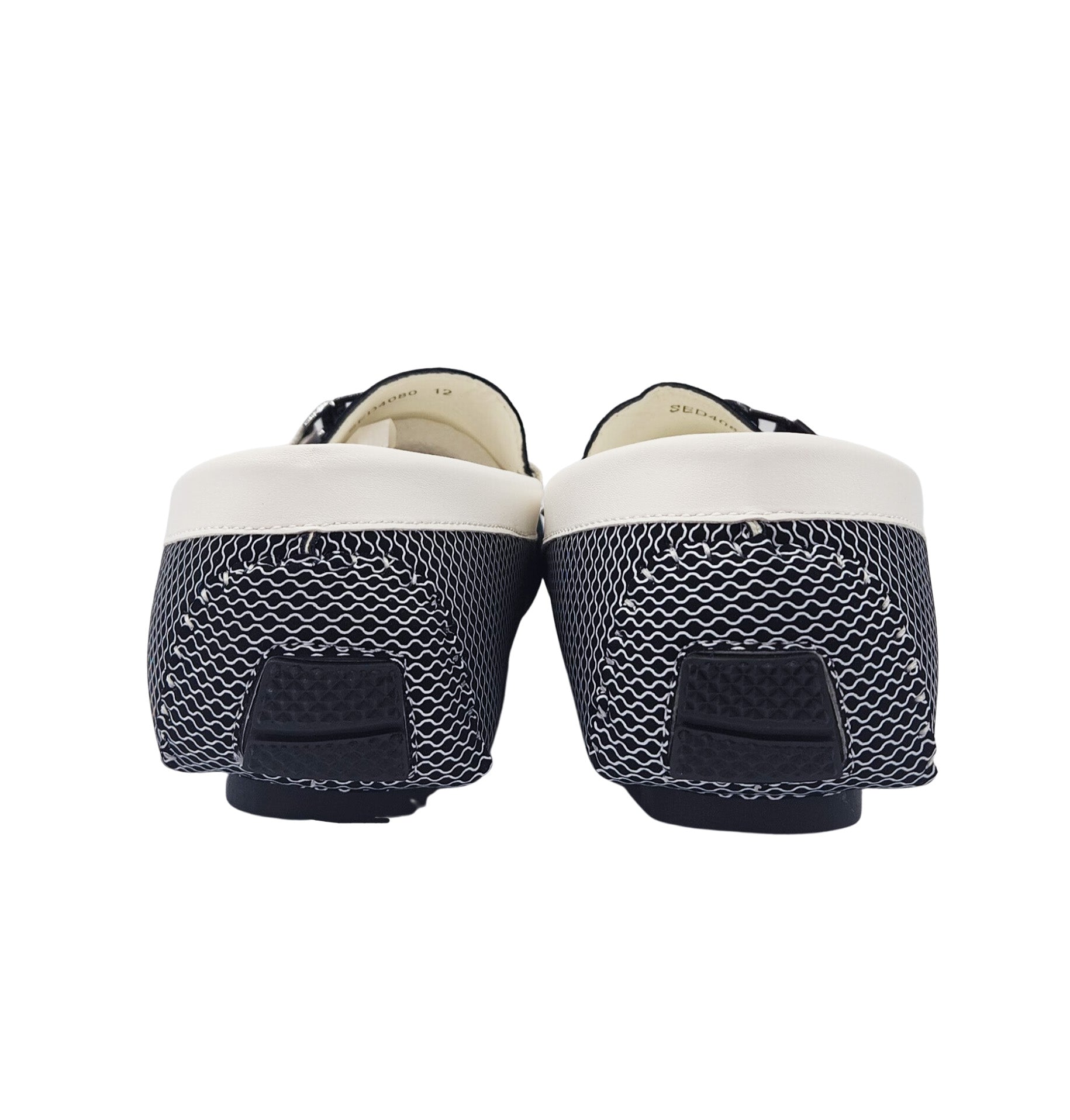 SEDAGATTI MEN'S FANCY LOAFERS (BLACK/WHITE)