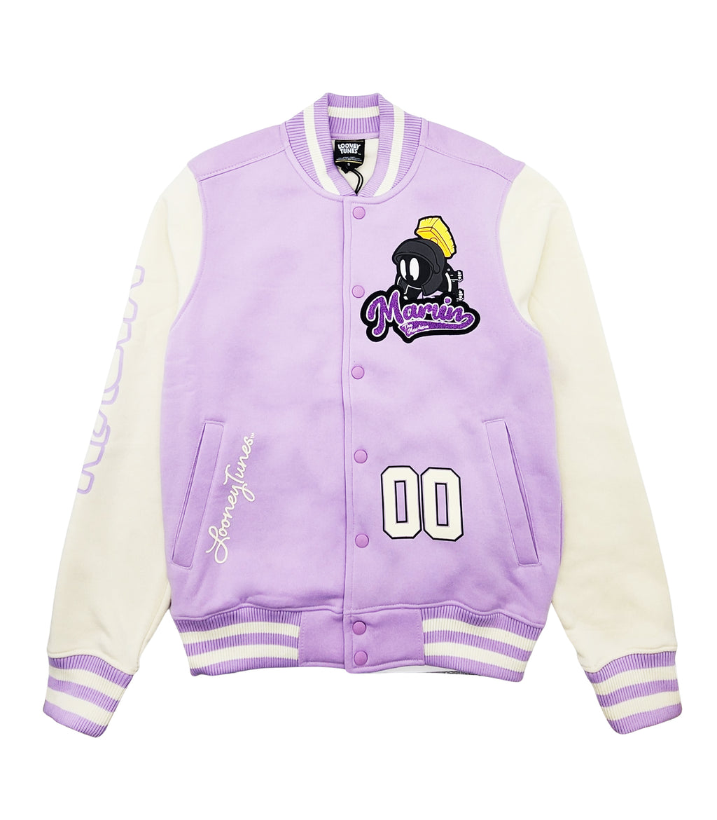 LOONEY TUNES FLEECE VARSITY JACKET (LAVENDER)