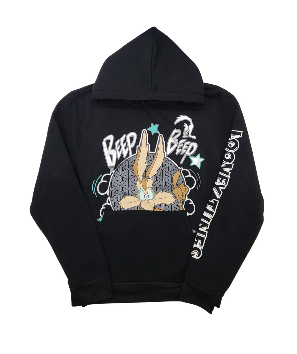 MEN'S LOONEY TUNES FOIL PRINT GRAPHIC HOODIE (BLACK)