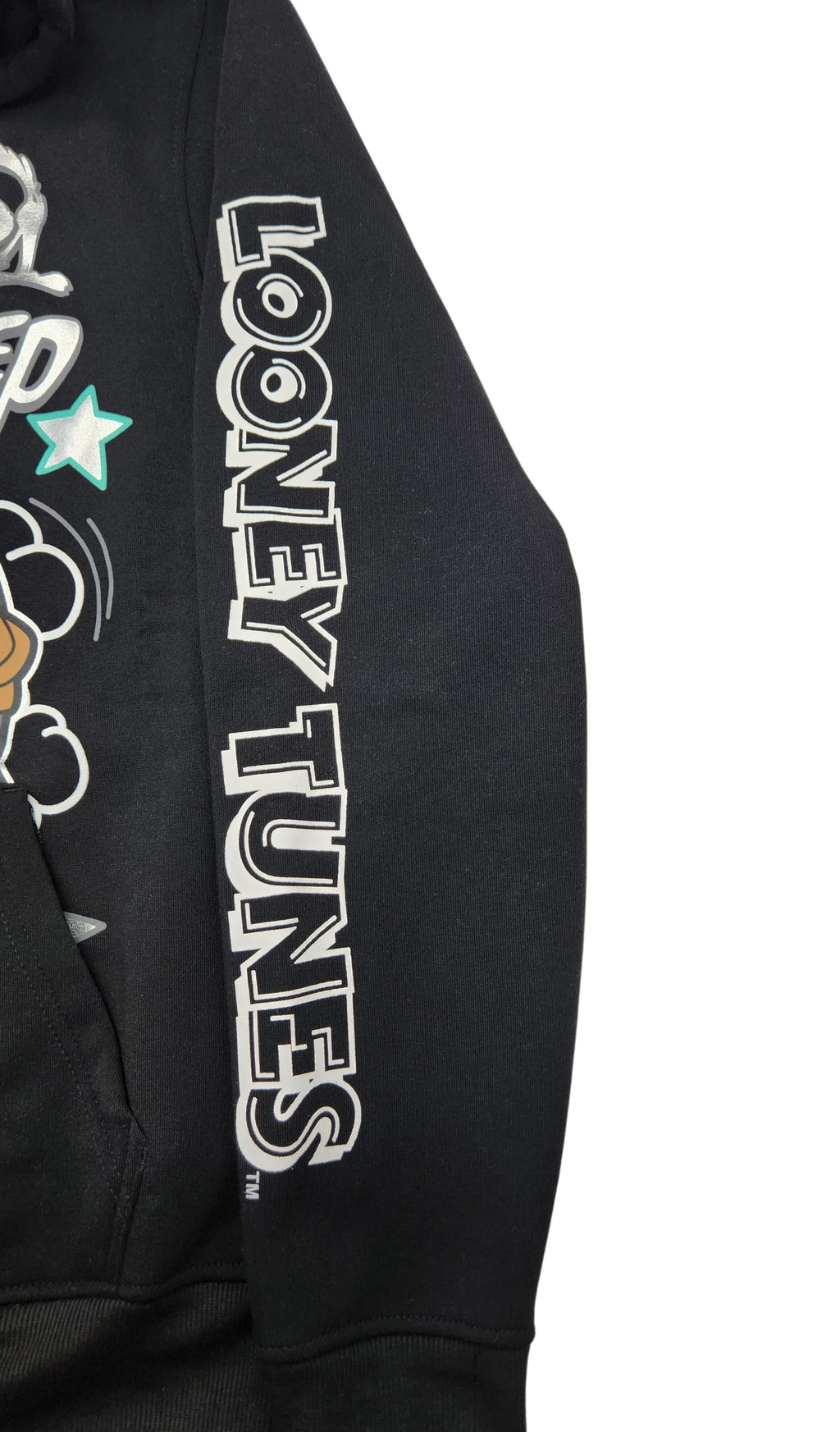 MEN'S LOONEY TUNES FOIL PRINT GRAPHIC HOODIE (BLACK)