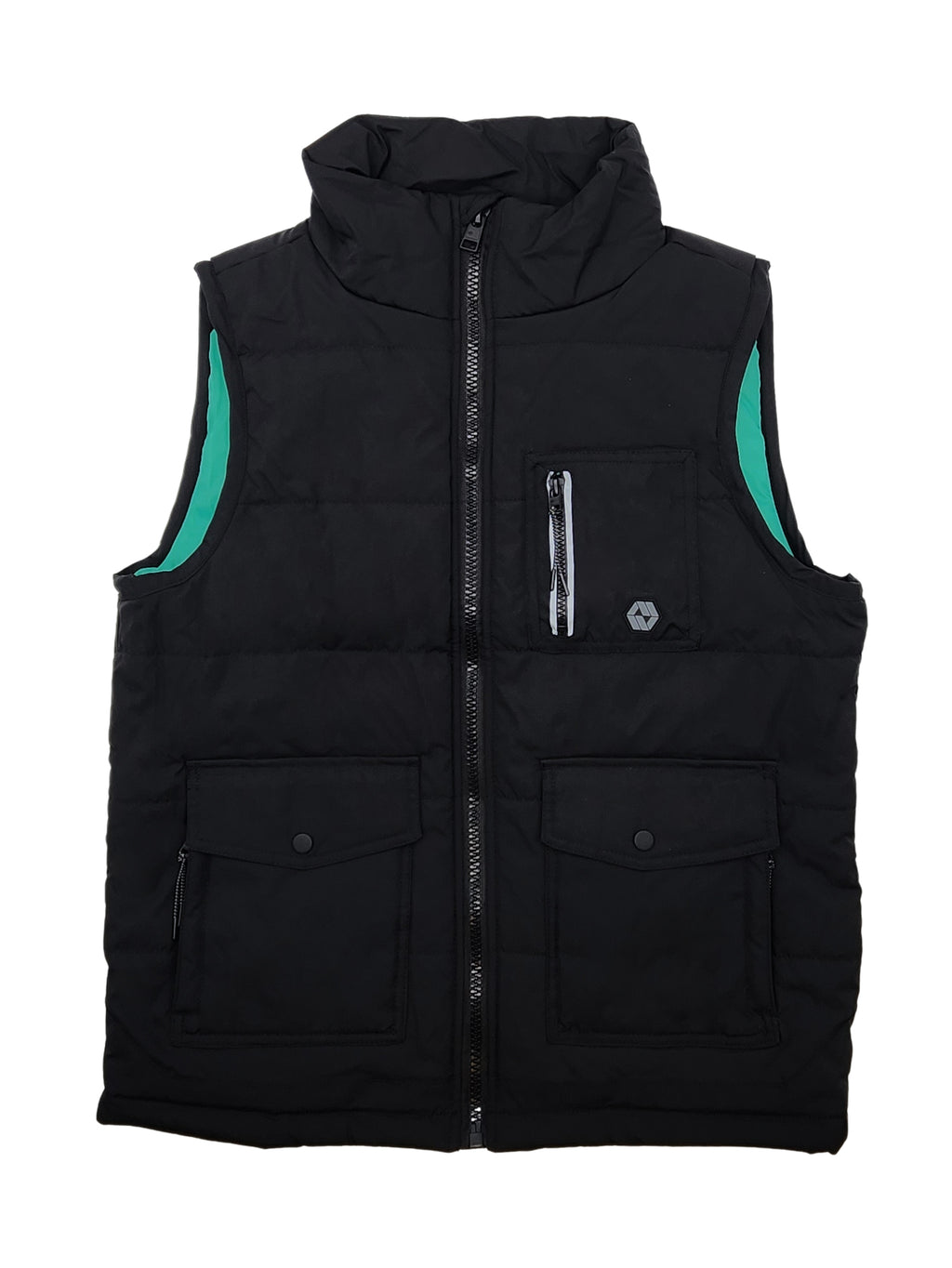 WT02 MEN'S TECH WOVEN PADDED VEST (BLACK)